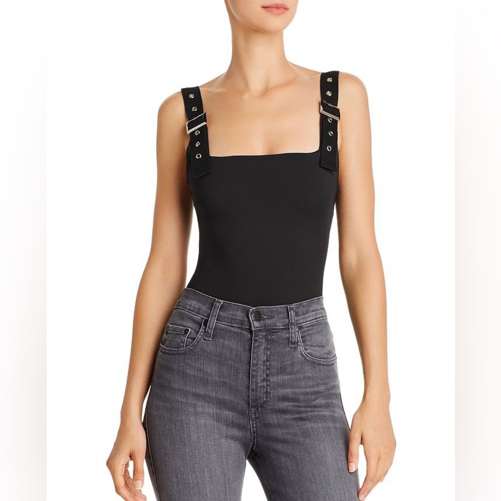 Tiger Mist Kailey Black Bodysuit Buckle Straps